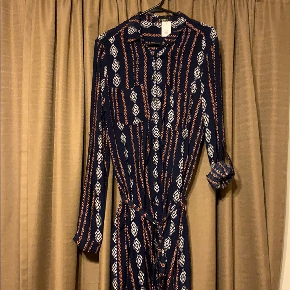 Button up southwestern style dress size medium